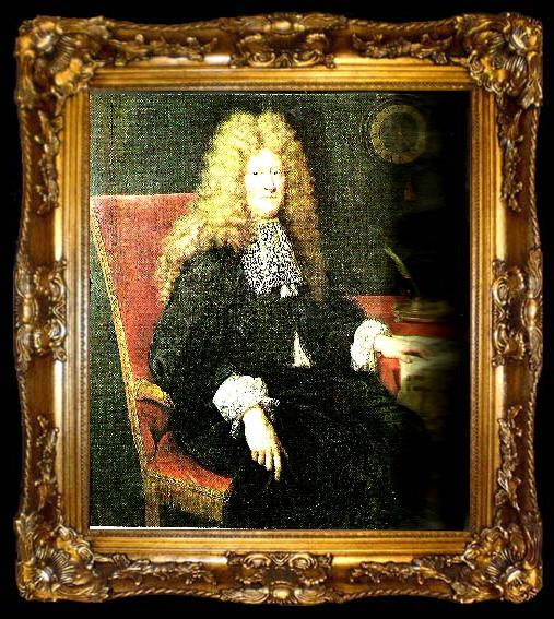 framed  Pierre Mignard portrait of colbert de villacerf. c, ta009-2